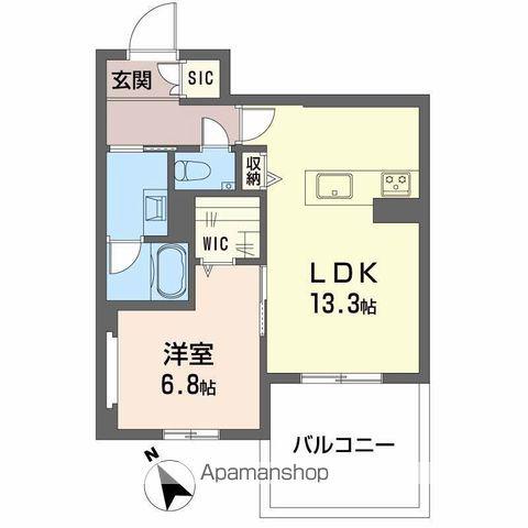 SHAMAISON HILLS 白壁(1LDK/1階)の間取り写真