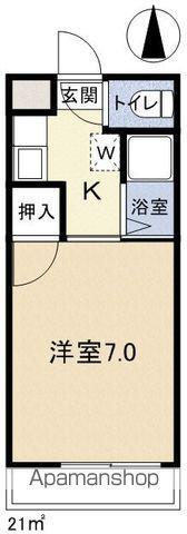 ブライトンササヒラ(1K/1階)の間取り写真