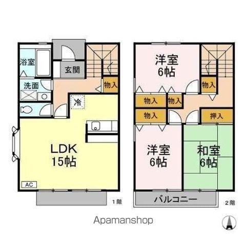 ロイヤルガーデン壱七番館(3LDK/1階)の間取り写真