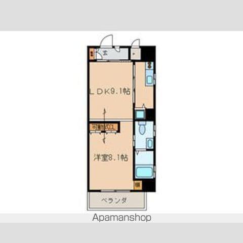 ピーコックスター(1LDK/5階)の間取り写真