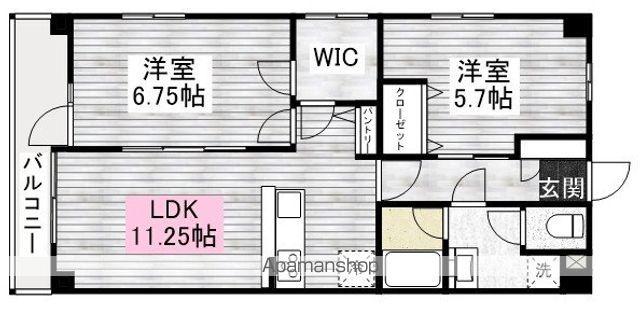板谷川越パークハイツ(2LDK/6階)の間取り写真