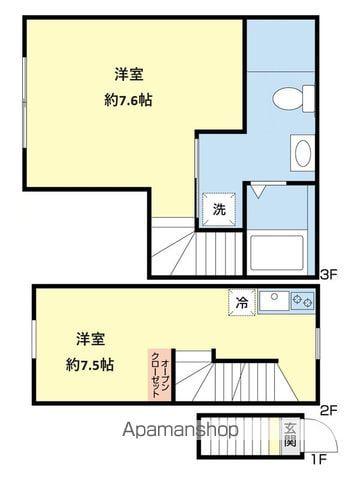 パルデンス三軒茶屋(1LDK/2階)の間取り写真