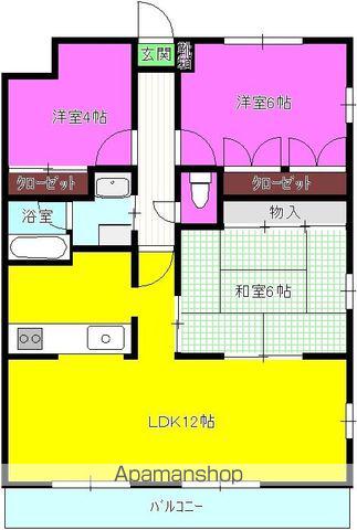 日豊本線 延岡駅 徒歩13分 8階建 築29年(3LDK/4階)の間取り写真