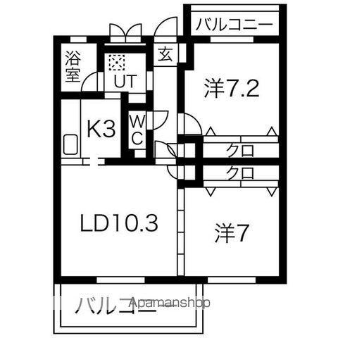PENNY LANE(2LDK/3階)の間取り写真