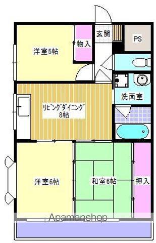 アーテム大橋Ⅰ(3DK/3階)の間取り写真