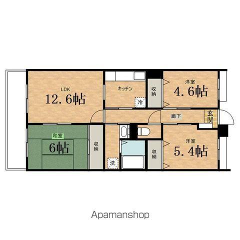 ガーデンハイツ大坂上(3LDK/1階)の間取り写真