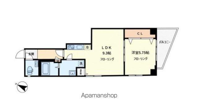 アルコ駒沢ビル(1LDK/4階)の間取り写真