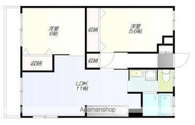 第3小野ビル(2LDK/2階)の間取り写真