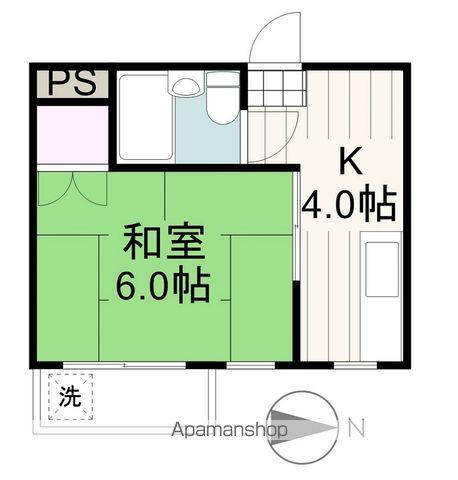 ハセガワハイム(1K/2階)の間取り写真