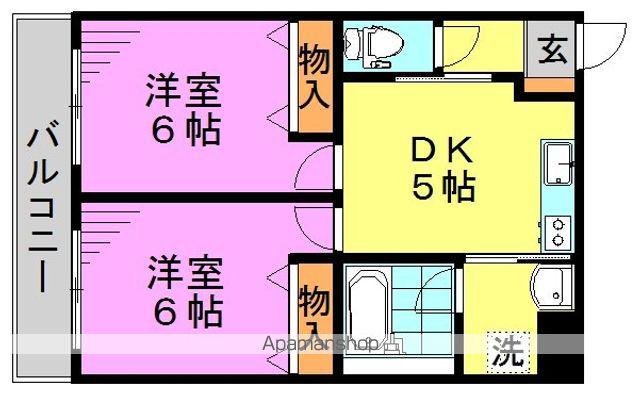 リッチヴィラ伊藤(2DK/2階)の間取り写真