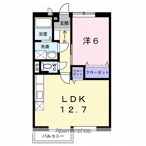 メゾンエトワールⅠ(1LDK/2階)の間取り写真