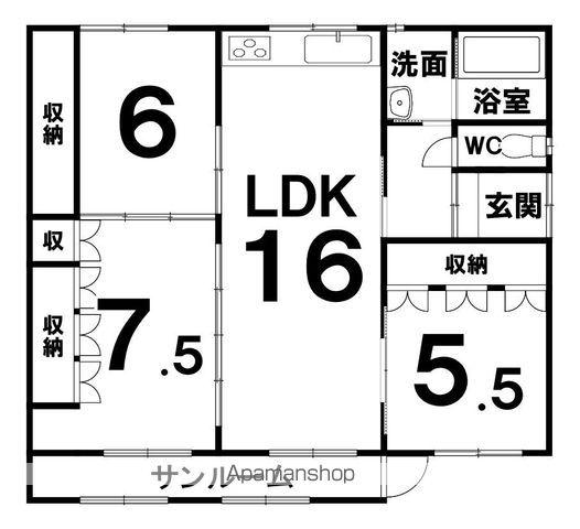 根室本線 柏林台駅 徒歩33分 1階建 築40年(3LDK)の間取り写真