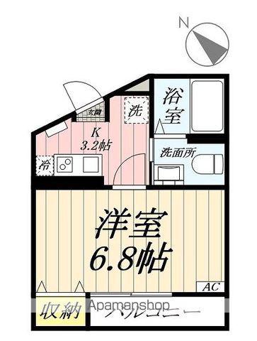 ルーチェ ソラーレ八潮(1K/3階)の間取り写真