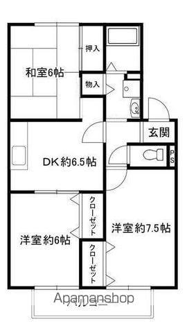 セジュール南江口Ⅱ(3DK/1階)の間取り写真