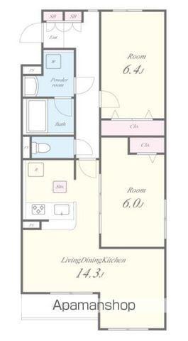 CASA ALBERO(2LDK/1階)の間取り写真