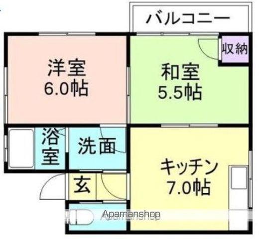 エスペランサ(2DK/1階)の間取り写真