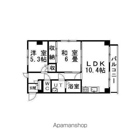 WINDIA仲浜(2LDK/6階)の間取り写真