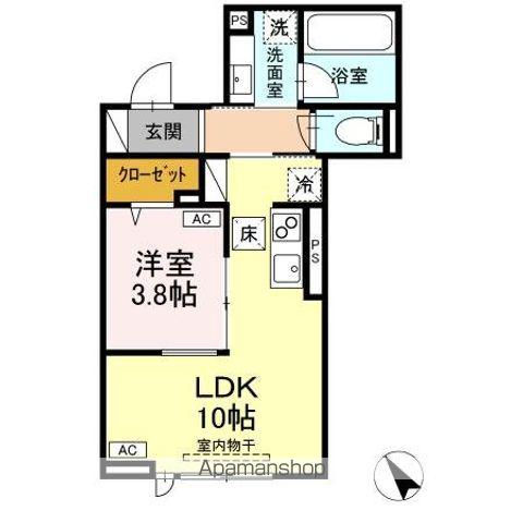 D-PRECIOUS立川高松町(1LDK/1階)の間取り写真