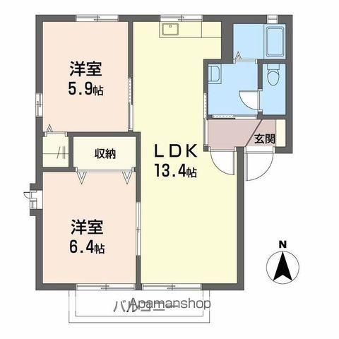 ビューテラス三芳(2LDK/2階)の間取り写真