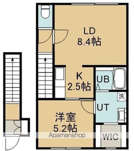 MIHARA FLATS(1LDK/2階)の間取り写真
