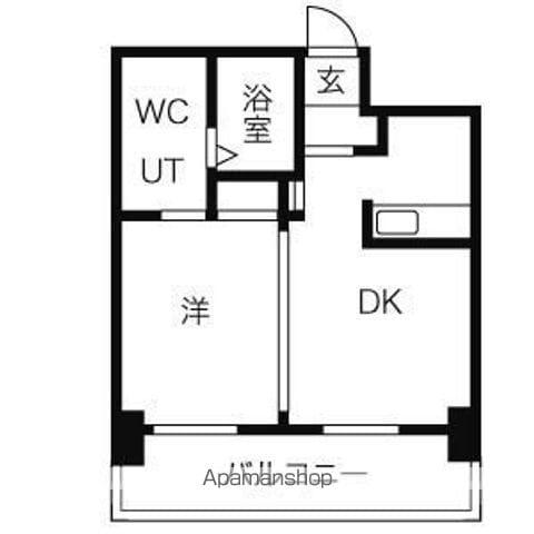 プライマル札幌北4条(1LDK/14階)の間取り写真