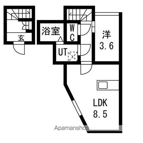 仙台前ルート(1LDK/2階)の間取り写真