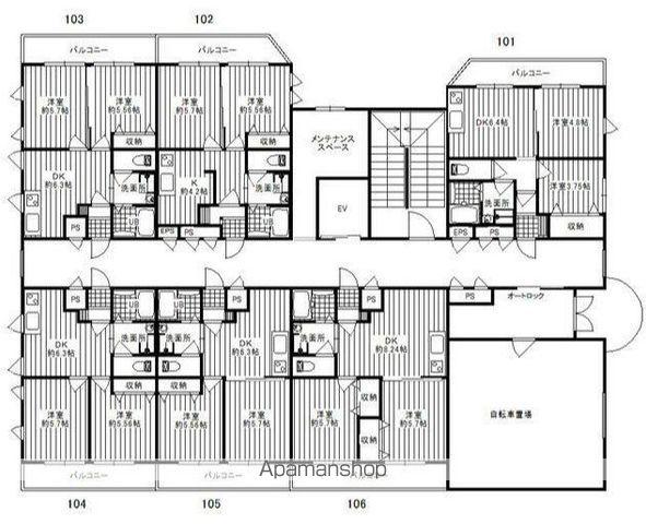 ダイヤモンドクレスト南柏(2DK/4階)の間取り写真