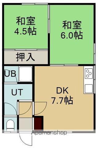フローラ八幡(2DK/1階)の間取り写真