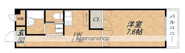 ふじとぴあ(1DK/2階)の間取り写真