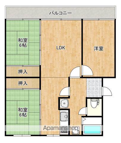大津ケ丘第525号棟(3LDK/5階)の間取り写真