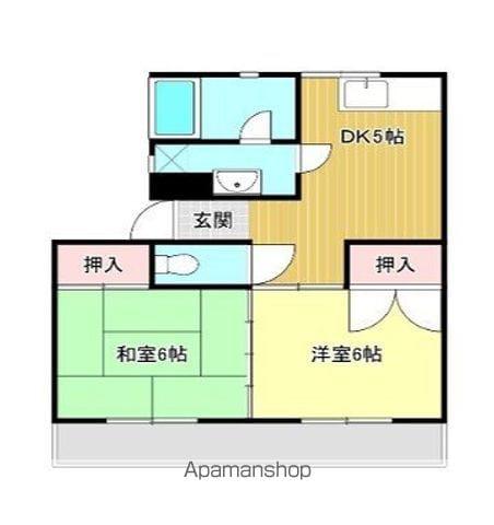 コーポサンライズ(2DK/1階)の間取り写真