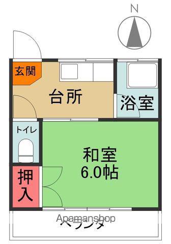 渡辺ハイツ(1K/2階)の間取り写真