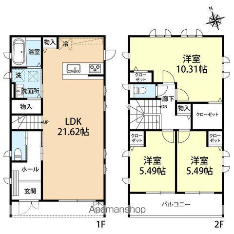 福岡市空港線 西新駅 徒歩12分 2階建 築10年(3LDK)の間取り写真