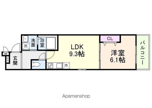 エクセル百舌鳥(1LDK/2階)の間取り写真