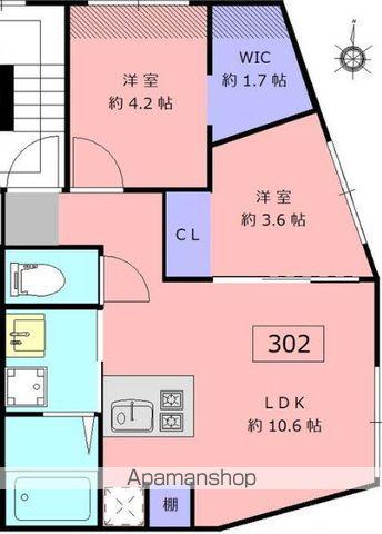 LOTUS NAKANOSHINBASHI(2LDK/3階)の間取り写真
