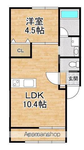 ベネディエーレⅡ(1LDK/1階)の間取り写真