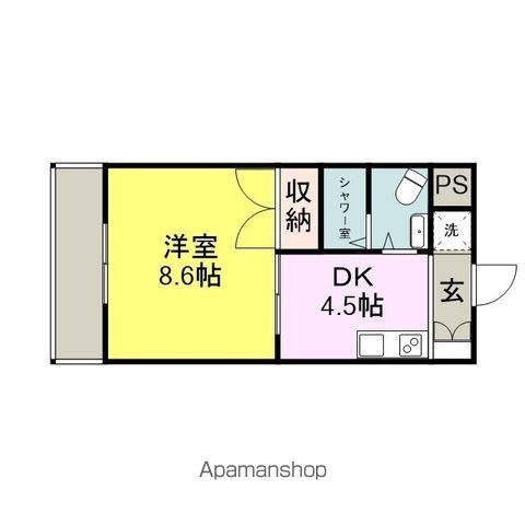 コーポ加月(1DK/2階)の間取り写真