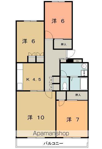 ロイヤルマンション下長(4K/3階)の間取り写真