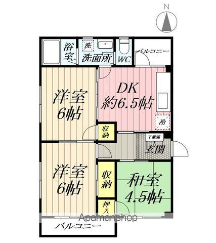 メゾン早稲田 S(3DK/2階)の間取り写真