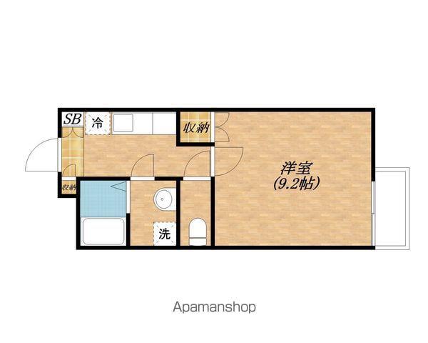 ファミーユC棟(1K/2階)の間取り写真