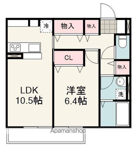 KOMOREBI GARDEN中田本町A(1LDK/3階)の間取り写真