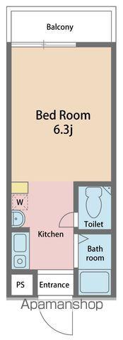 グリーンコート(1K/2階)の間取り写真