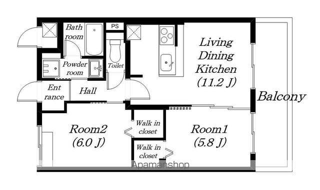 エルオリエンテ(2LDK/3階)の間取り写真
