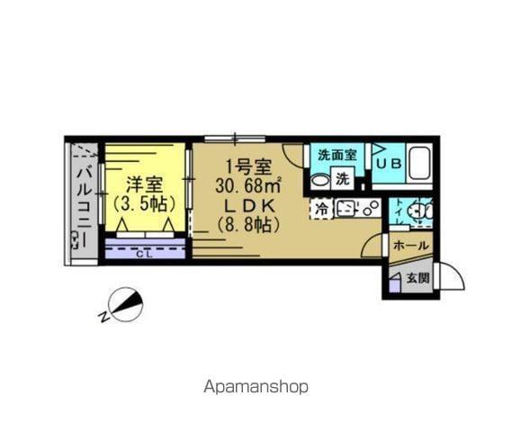 DK新松戸Ⅱ(1LDK/1階)の間取り写真