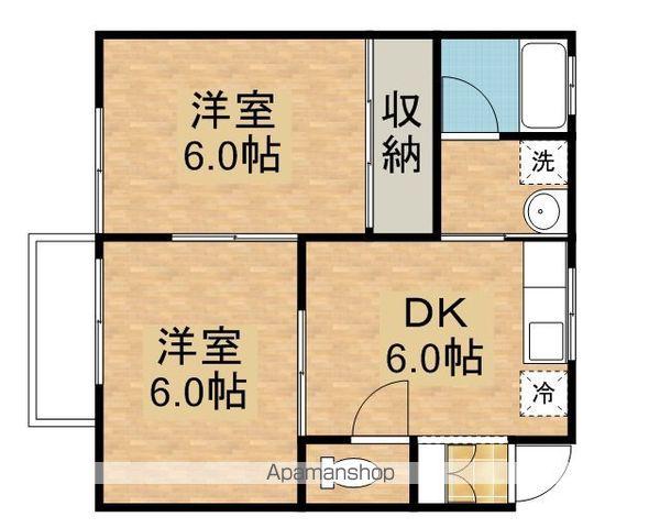 アイリス長岡E(2DK/1階)の間取り写真