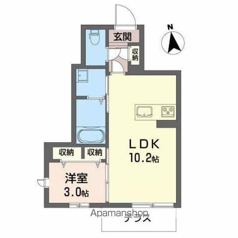 STUDIO A(1LDK/1階)の間取り写真