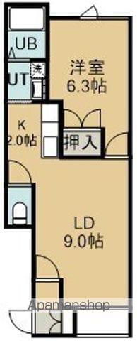 リヴェール松陰(1LDK/2階)の間取り写真