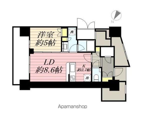 照葉ザ・タワー(1LDK/35階)の間取り写真