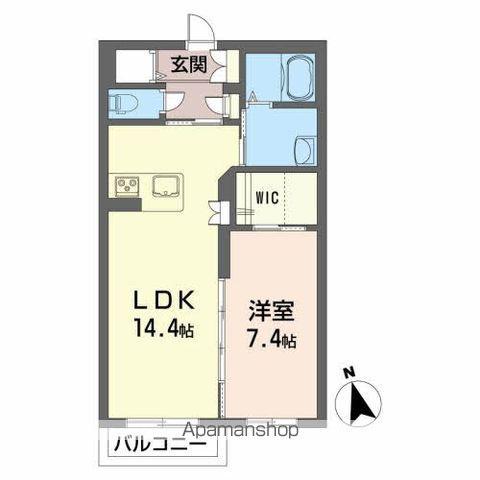 メゾンマスト盛南中央Ⅲ(1LDK/2階)の間取り写真