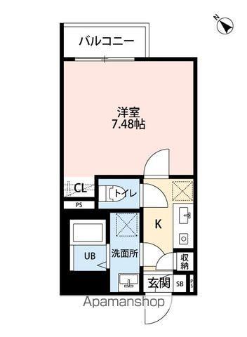 ガレリアサーラ松戸(1K/1階)の間取り写真